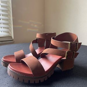 Mia Brown Chunky Heal Sandal
